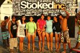 MSA Women's Shortboard/Longboard Finalists: (L-R: StokedInc-Billabong Teamrider Poks "The One-legged Wonder" Esquivel, MSA President Viva Olalia Guzman, Carla Sebastian, Shortboard/Longboard Champion Nikki Dela Paz, Dom Mas, Adda Quitlong, Head Judge Moro
