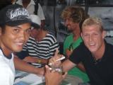 Poks with Mick Fanning and Rob Machado Photo credit: Joncy Sumulong