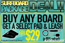 South Coast Surfboard Package Deal In Ocean Beach and Pacific Beach