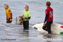 Kody Clemens (green singlet), son of pro surfer Kenny Clemens waits for his heat.
