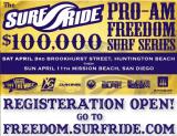 Surf Ride 100K Vans Pro-Am this Sunday April 11th in Mission Beach