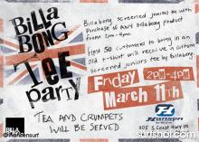 Billabong Tee Part at Hansen - March 11, 2011 at 2 pm to 4 pm