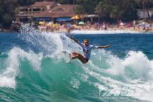 Nikki Van Dijk (Phillip Island, VIC/AUS) (pictured) was on fire today, advancing all the way into the Australian Open Of Surfing Pro Junior Final. Pic ASP/Dunbar