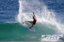 Dusty Payne (HAW), 23, surfs full throttle all the time.
