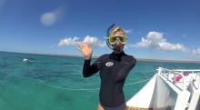 Bethany Hamilton goes swimming with sharks filmed with Go Pro Hero 2 HD